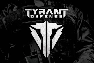 create a metal logo for a weapon or tactical brand