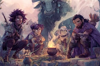 desing your dnd group party illustration