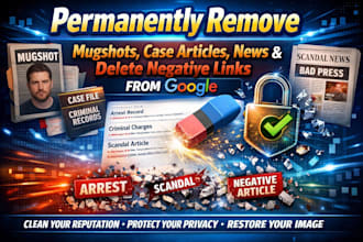 permanently remove mugshots, case articles, news delete negative links on google