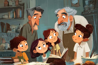 illustrate children story book illustration, children
