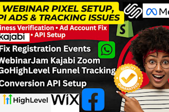 do gohighlevel facebook meta pixel tracking webinarjam kajabi zoom registration
