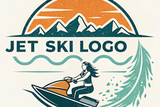 design a modern and custom jet ski logo for your brand