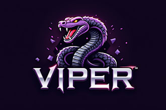 make eye catching snake viper logo only 12 hours