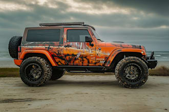 do tesla cybertruck wrap design, truck wrap, van