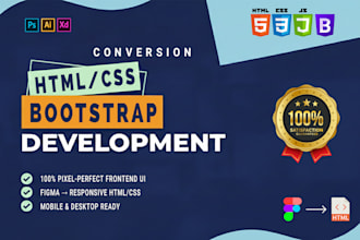 create responsive HTML CSS from figma, xd, PSD UI design