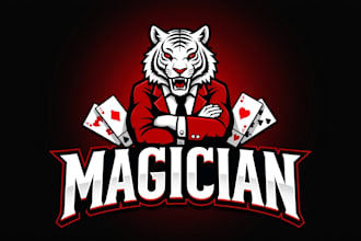 design creative magician tiger logo in very short time