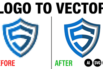 do logo vector tracing, redraw and convert to svg eps ai