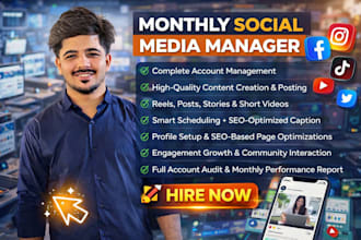 be your monthly social media manager and content creator