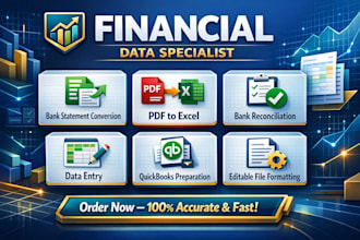 convert bank statements PDF to excel and do bank reconciliation