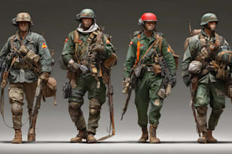 draw history soldiers, warriors, military uniform