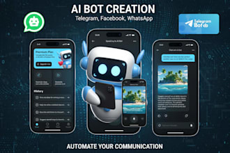 create a professional telegram, facebook and whatsapp bot