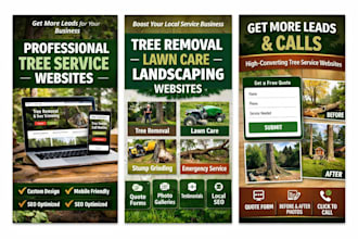 design a website for tree, lawn care, snow removal, arborist, landscaping site