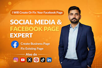 create or fix facebook page social media page