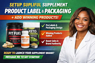 setup supliful supplement product label  product packaging add winning product