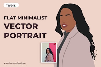 design flat minimalist vector portrait