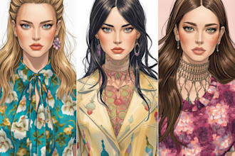 draw a professional fashion illustration