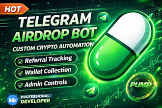 create airdrop telegram bots for crypto groups  or automation