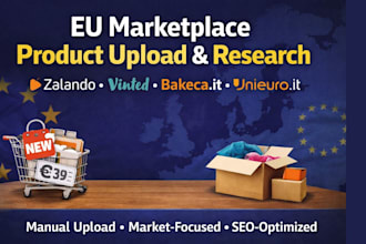 do product research and product upload using zalando vinted unieuro