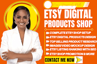 set up etsy shop, etsy digital products, etsy seo listing, etsy digital products