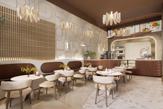 retouch 3d architectural restaurant,stunning cafe interior,spa design,bar render