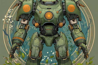 design custom futuristic mecha robot artwork