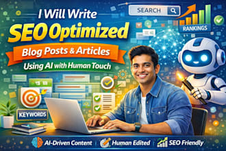 write SEO optimized blog posts and articles using ai with human touch