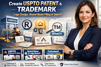 create uspto patent trademark logo design brand name filing registration search