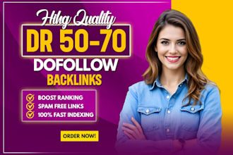 build high DR 50 to 90 SEO backlinks for google ranking