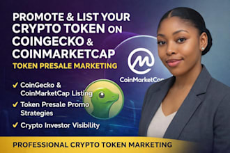 promote list your crypto token on coingecko and cmc token presale marketing