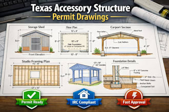 prepare accessory structure drawings for texas permits