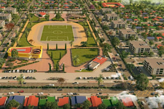 remodel 2d to 3d master plan, site plan, urban design,landscape city development
