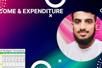 do the income and expenditure budget sheet for the business