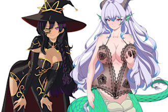 draw nsfw art for your oc, fanart, dakimakura or itasha in anime style