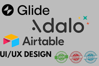 build no code app using adalo, bubble io developer, glide, airtable expert