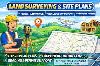 land survey draw survey plans site plan topography land surveyor grading permit