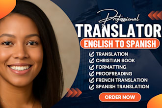 translate proofread format christian book from english to spanish french