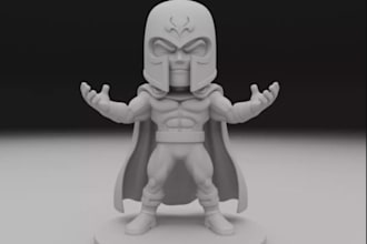 make3d anime figure, nendoroid character,3d chibi figurine,3d printing,zbrush