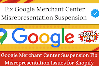 fix google merchant center misrepresentation suspension for shopify store gmc