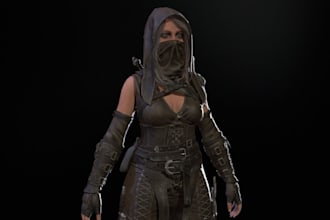 low poly 3d nsfw character,ue5 game asset,daz3d to blender,metahuman cloth model
