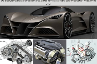 do cad parametric mechanical parts for cars ships and industrial machines cnc