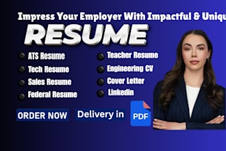 write ats resume, teacher resume, tech resume and linkedin