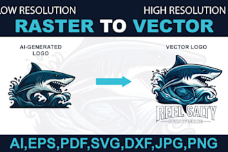 do ai logo to vector conversion, vector tracing, raster to vector specialist