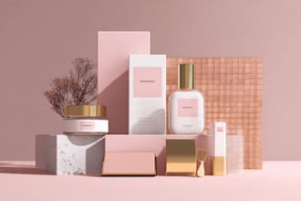 design minimalist cosmetic label and packaging