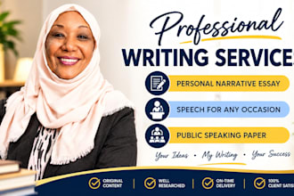 write personal narrative essay, speech for any occasion, public speaking paper