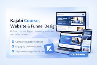 design kajabi online course, kajabi website, kajabi landing page, sales funnel