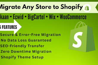 migrate dukaan ecwid strikingly bigcartel selz shopygen website to shopify store