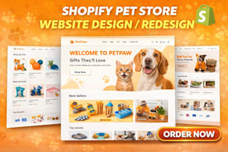 design pet shopify website store shopify dropshipping pet care food website shop