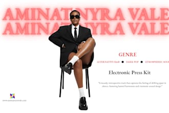 design electronic press kit for musicians artists djs bands authors and brand