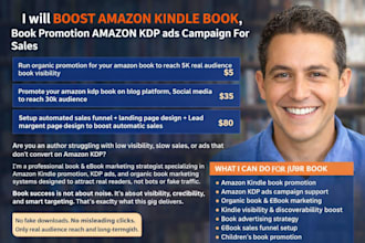 boost amazon kindle book, book promotion amazon KDP ads campaign for sales