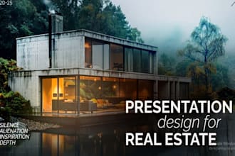 design commercial real estate presentation, investor pitch deck brochure listing